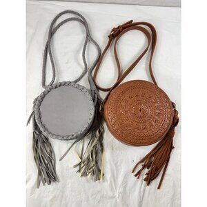 Street Level Circular Woven Crossbody Purses